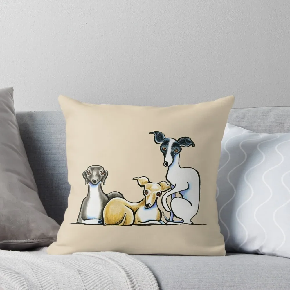 Italian Greyhound Trio Throw Pillow Decorative Cushions For Luxury Sofa Bed pillowcases