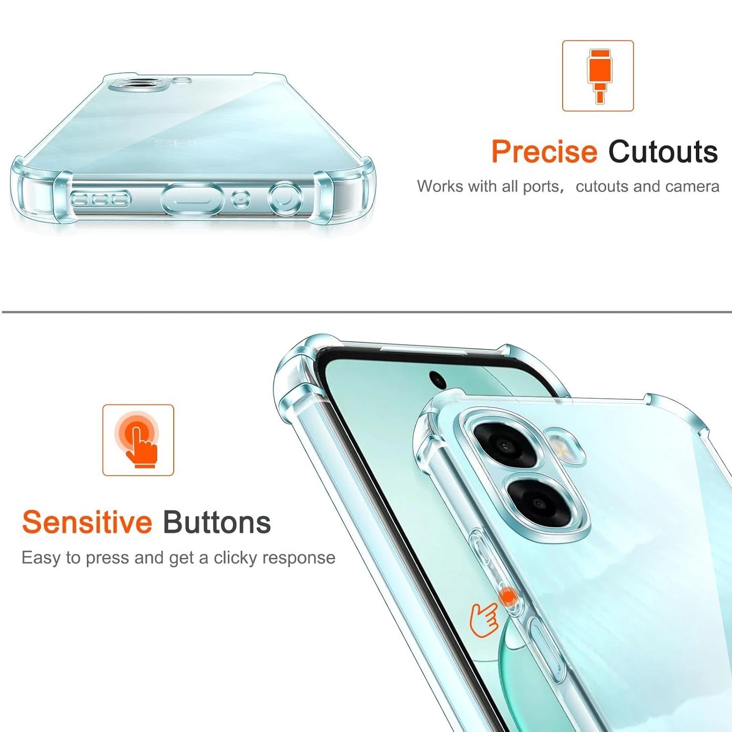 Shockproof Transparent TPU Protective Cover Shell Coque s