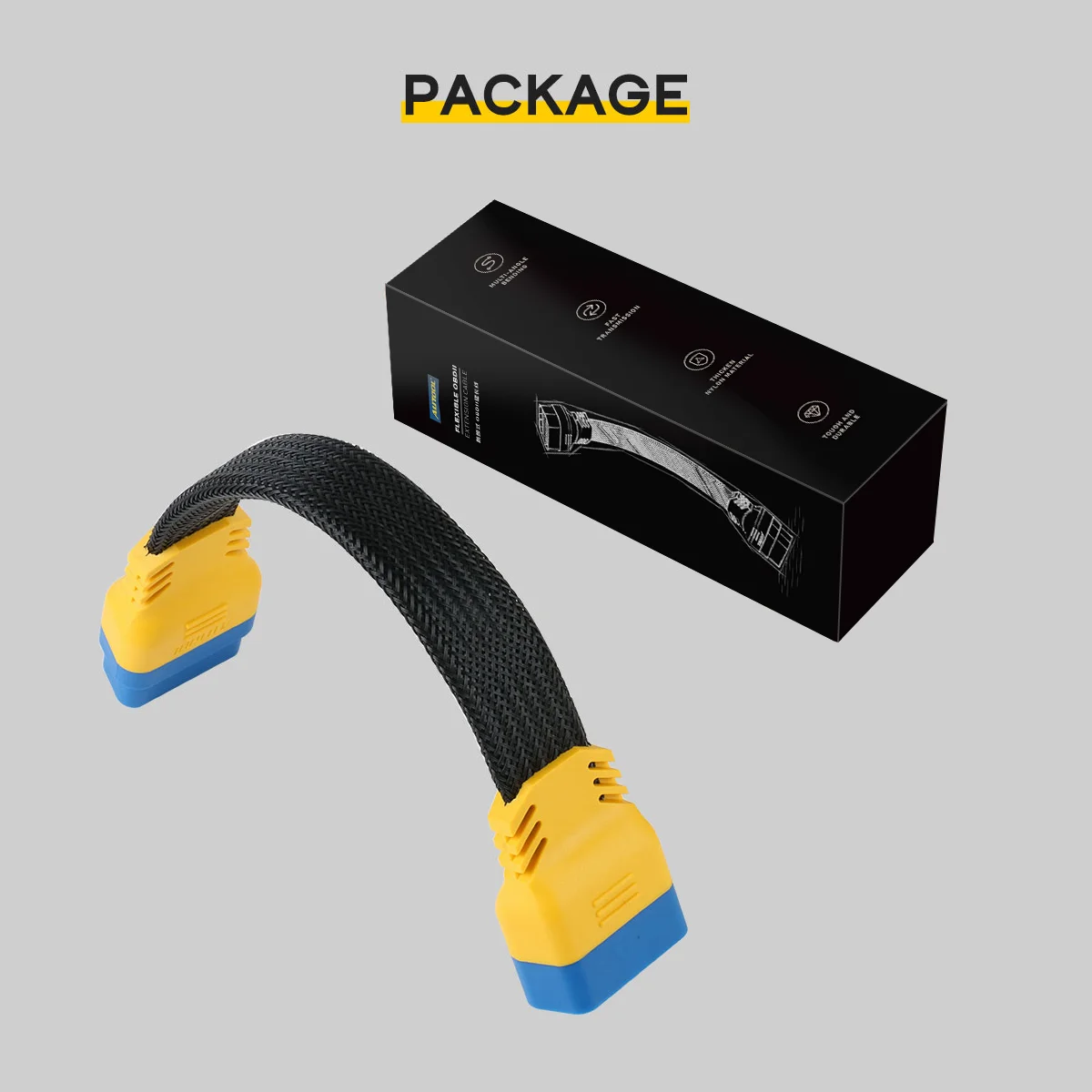 Autool auto obd2 ii verlängerung stecker auf buchse kabelst ecker adapter für easydiag think diag think driver elm327 30cm 40cm 60cm – Detail 11