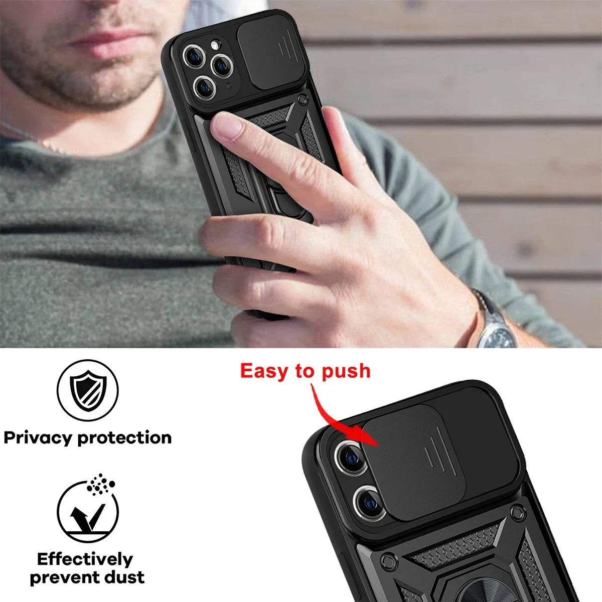 Iphone 15 Pro Max Case Shockproof Armor Shell for IPhone15 14 13 12 11 Xs X Xs XR E2020 Pro Max Mini Plus Car Holder Phone Cover