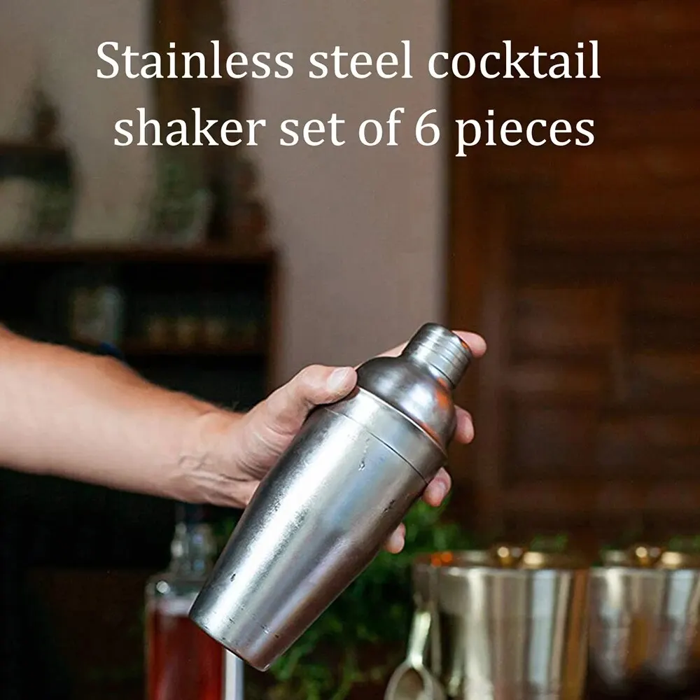 6pcs Cocktail Shaker Set Stainless Steel Mixer Ice Breaker