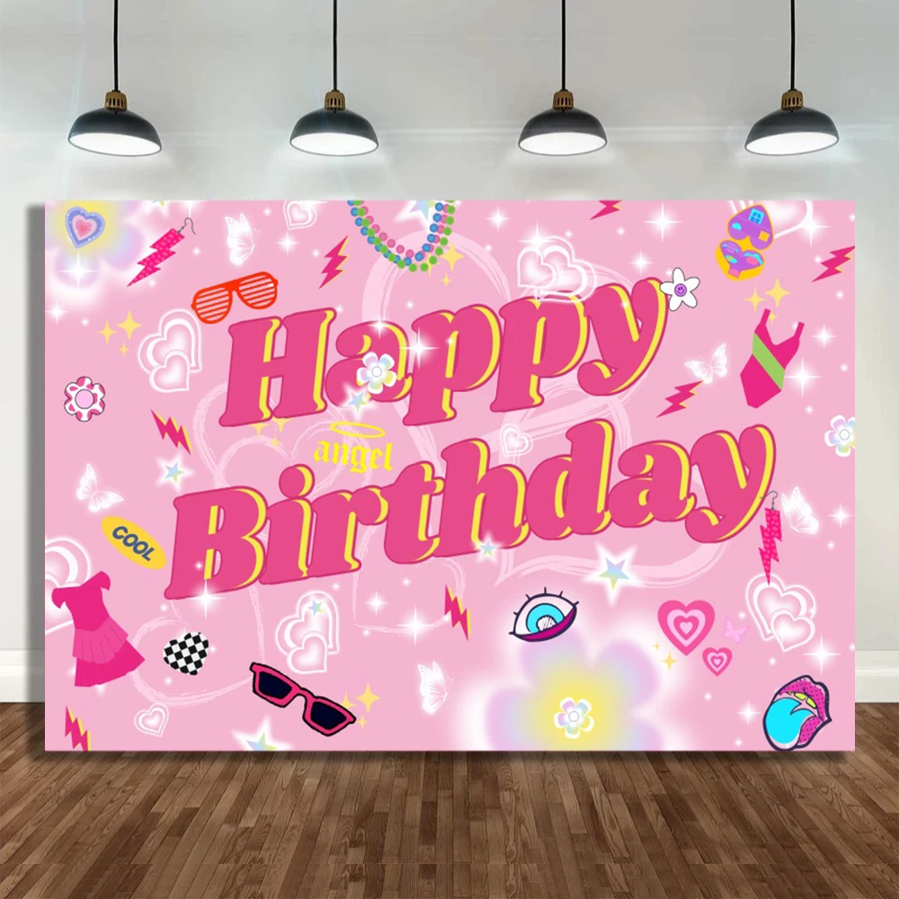 Ragazza Cosplay Dress Up Festa Di Compleanno Sfondo Rosa Baby Shower Love Shining Star Decorare Torta Smashing Table Sfondo Foto