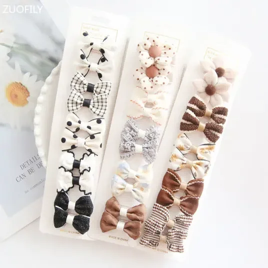 10Pcs/Set Baby Hair Clips Baby Headband Accessories Cross Kid Hair Clip Cotton Girl Hair Clip Baby Barrettes Hair Accessories 2
