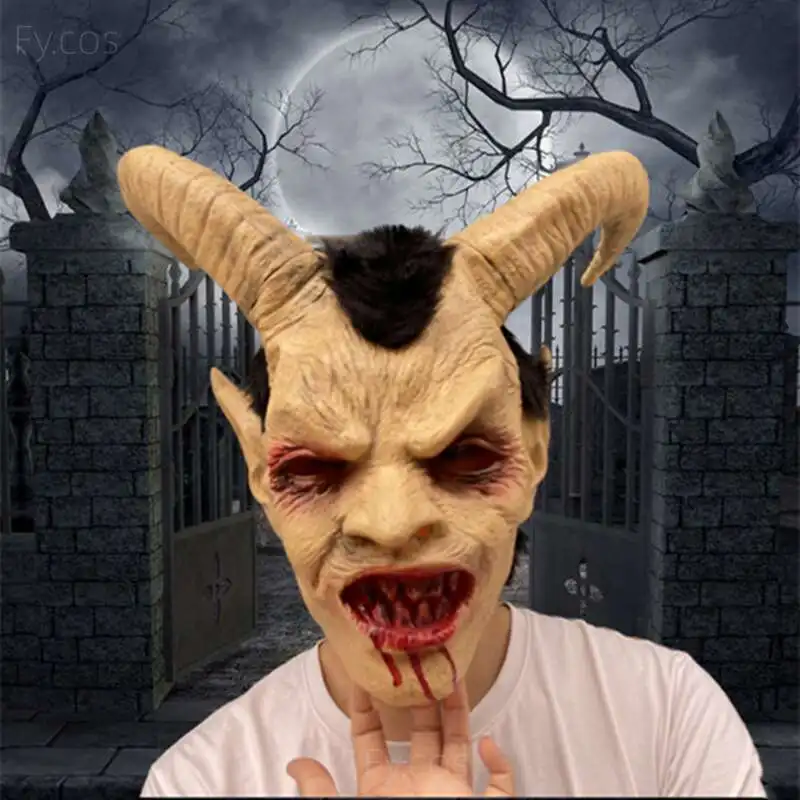 NET TOYS Terrifiant Masque De Diable Avec Cornes - Rouge - Masque De Carnaval Effrayant Démon - Exactement Ce Qu'il Faut Pour Halloween & Horror Party