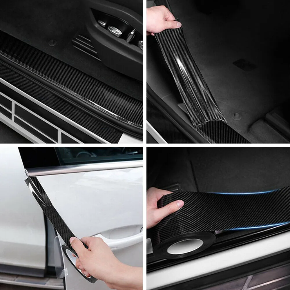 

10cm Carbon Fiber Car Stickers Door Sill Scuff Anti Scratch Tape Protection Exterior Accessories Decorative Stickers