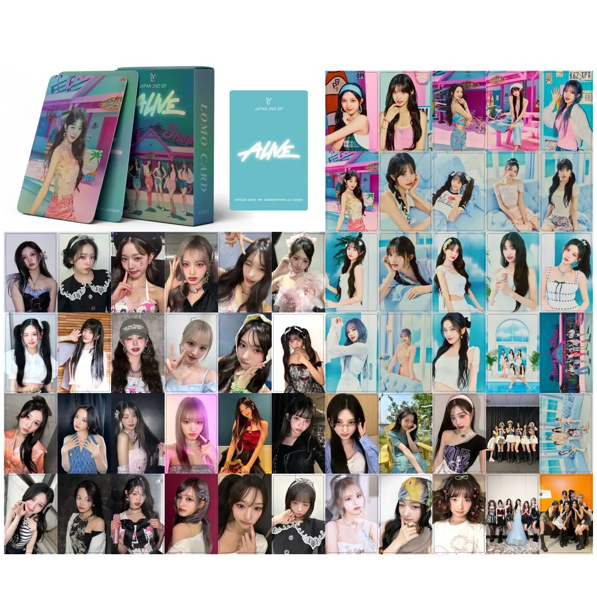 Lomo Cards 55Pcs/Set IVE New Album ALIVE Lomo Cards Photocards High Quality Double Sided Photo Print Card REI LIZ WONYOUNG YUJIN Fans Gifts