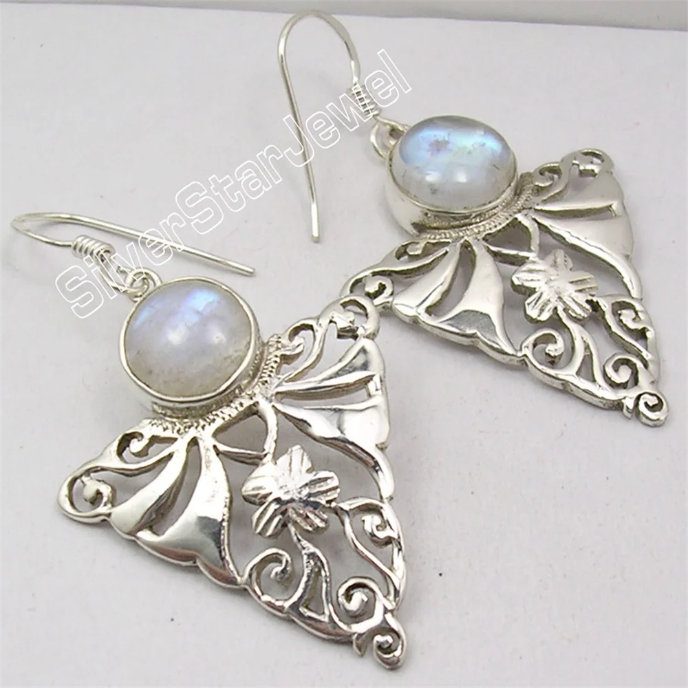 

Many Color Semi-precious Stone Earrings 2" Women Fashion Jewelry
