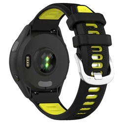 Silicone Sport Watch Band - Premium Wrist Strap - 20mm Width (Black yellow)