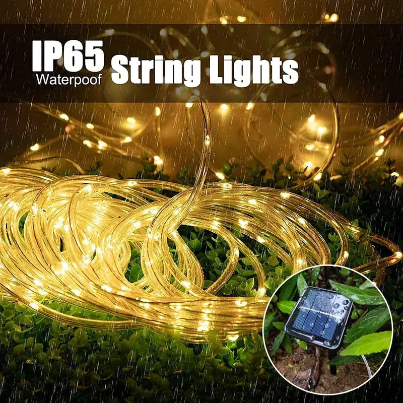 300LED Solar Rope Strip Light Outdoor Waterproof Fairy Light Strings Christmas Decor for Garden Lawn Tree Yard Fence Pathway - Image 2
