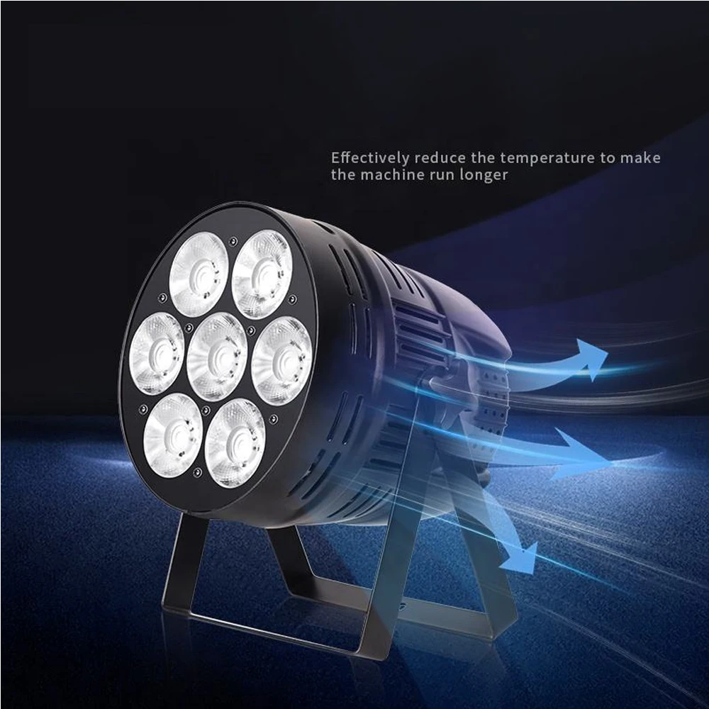 High Power 7*50W LED COB Dual Color Warm White Gloss Stage Audience Par Light DM