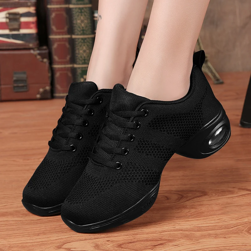 New Soft Outsole Breath Dance Shoes Women Sports Feature Dance Sneakers Jazz Hip Hop Shoes Woman Dancing Shoe Zapatos movefun 61 2