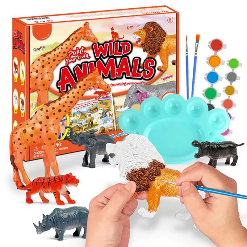 Animal Painting Kit For Kid Decorate Your Own Painting Set Animal Crafts Paintable  Figurines Art Educational Projects Creative - AliExpress