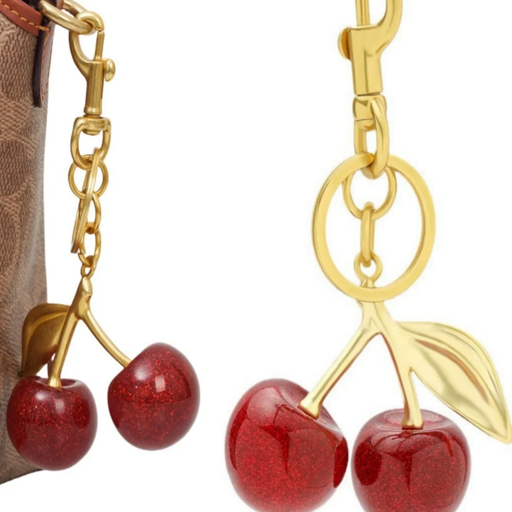 Cherry Keychain New Red Summer Fruit Pendant Men's and Women's Car Keychains Backpack Accessories Gifts