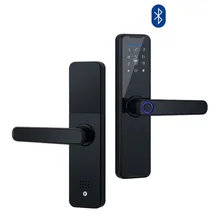 Top. Biométrico de impressão digital fechadura da porta k7 preto smart lock app remoto desbloquear keyless fechadura da porta eletrônica