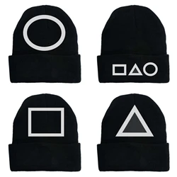 Игра В Кальмара Squid Game Unisex Peripheral Knitted Hat Winter Autumn Outdoor Party Hats Tide Hip Hop Caps Cuffed Beanies