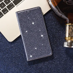 Sparkling Leather Flip Wallet Case with Glitter Finish - Galaxy A17 (A26) (Grey)