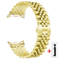 Premium Stainless Steel Watch Strap - Sleek, No - Gap Metal Band with Quick Fit Adjustment - Watch 8Classic (Gold - Tool)