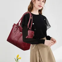 New Soft Leather Handbag For Women Vintage Shoulder Tote Bag Luxury Designer Ladies Large Capacity Purse Commute Bags Sac A Main - Image 3