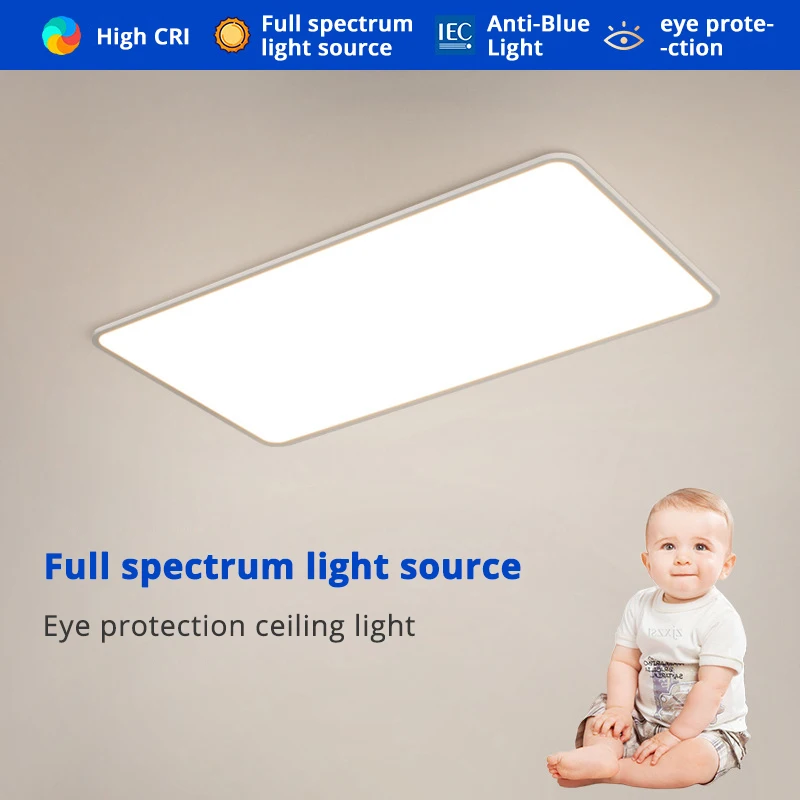 

Ultra-thin 1cm Living Room Ceiling Lights Led Full Spectrum Eye Protection Bedroom Lamp Modern Minimalist Rectangular Lamps