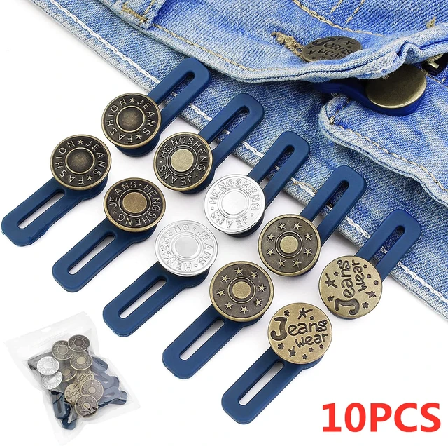 1/5/10PCS Metal Button Extender for Pants Jeans Free Sewing Adjustable  Retractable Waist Extenders Button Waistband Expanders - AliExpress