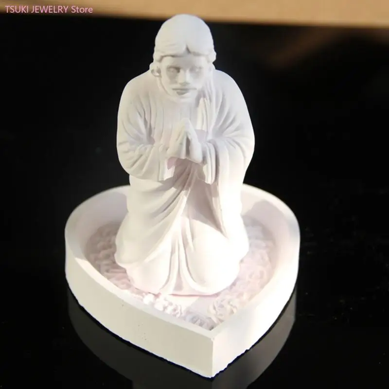 62KE 3 Stück Silikon-Betonformen, Schmuck-Display-Statuen-Formen, geeignet für die Herstellung von leicht zu reinigen – Detail 10