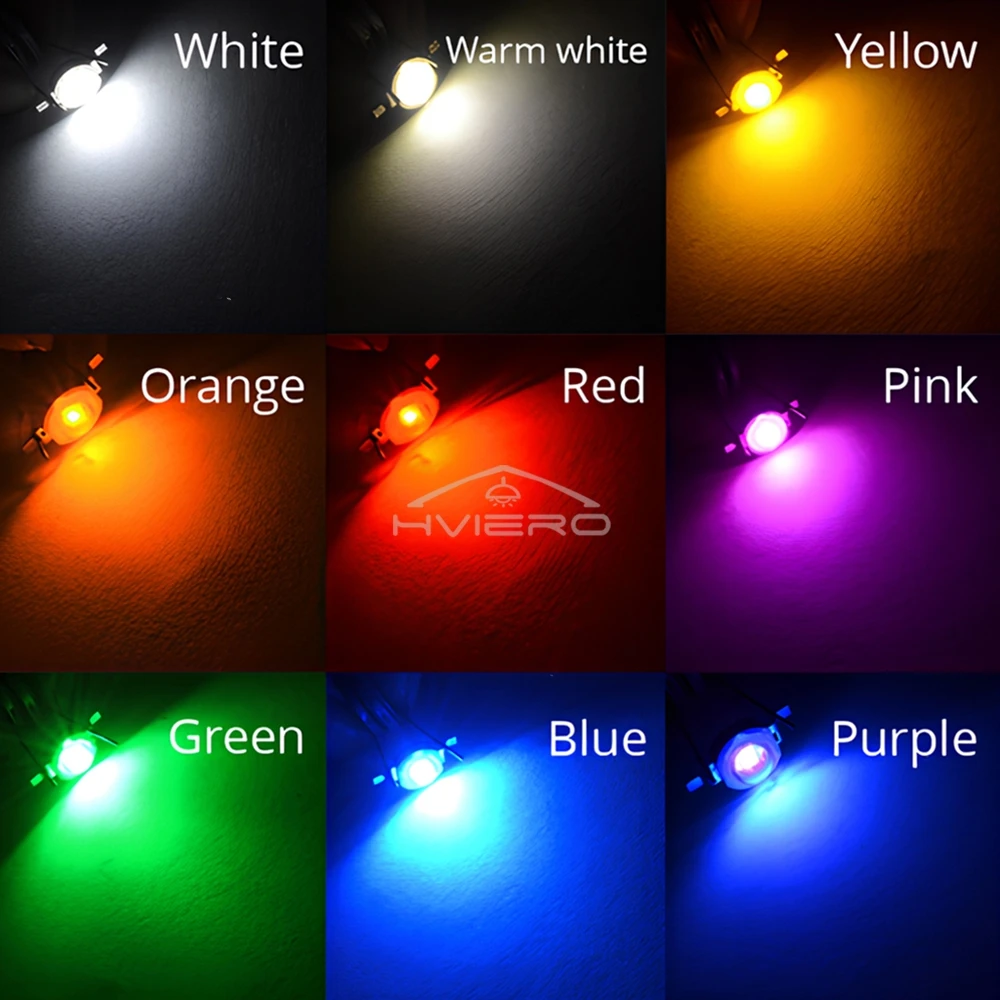 LED Light Bulbs 10Pcs 1W 3W High Power LED Chip 110-120LM Bead Line Emitter Diode White Red Green Blue Yellow DIY Decoration