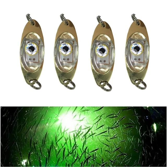 Ｍini pêche leurre piège lumière LED goutte profonde sous-marine forme  d'oeil pêche calmar appât lumineux leurre lampe pour attirer les poissons