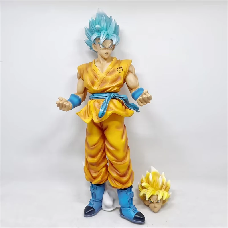 

Dragon Ball Z GK Son Goku Anime Figure DBZ Blue Yellow Hair Goku PVC Action Figures Super Saiyan Figurine Collection Model Toys