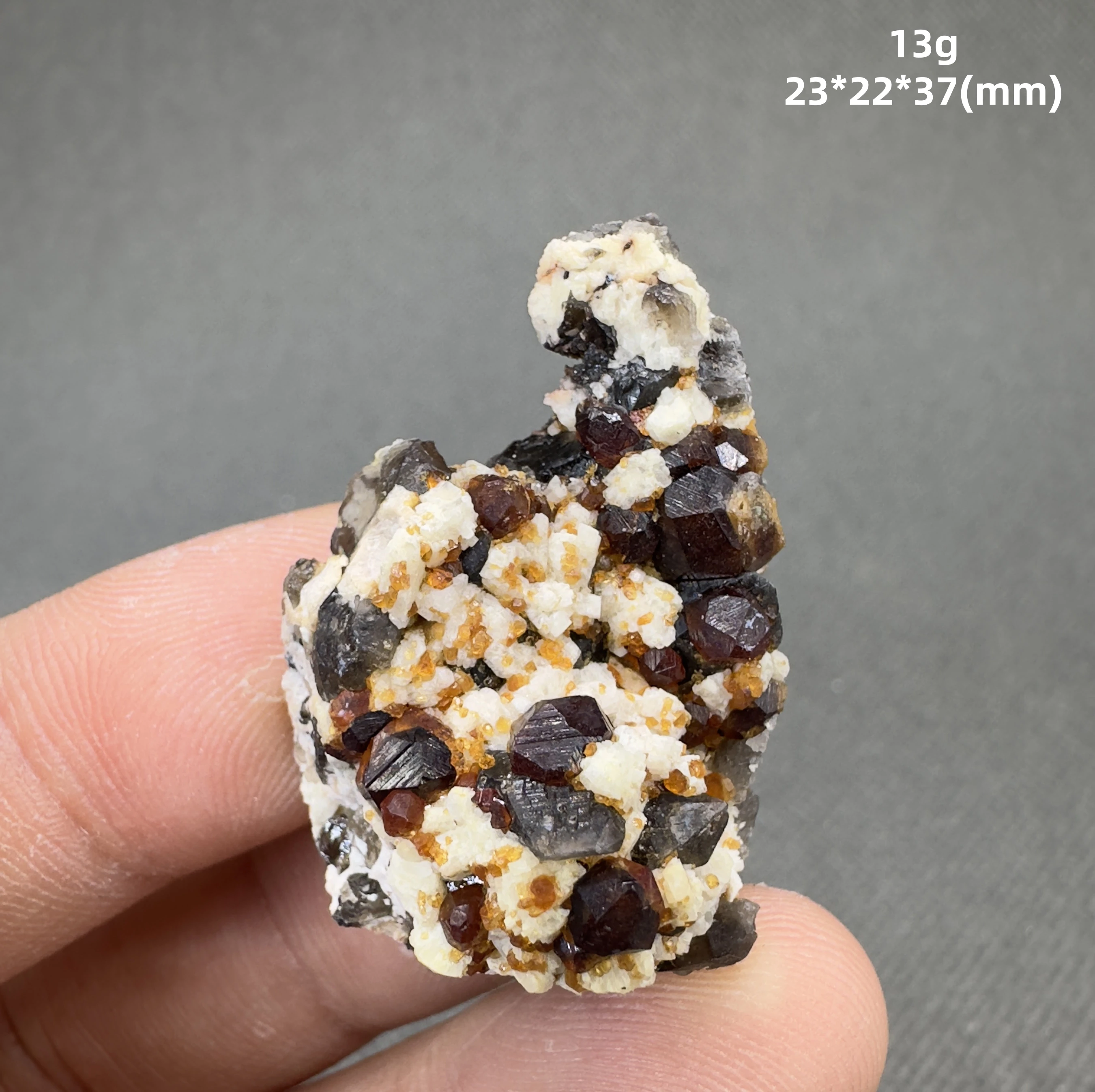 Natural garnet mineral specimen + healing quartz crystals and stones rock gemstone 4