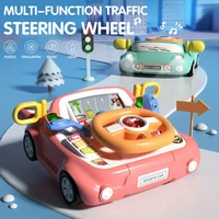 Children's Steering Wheel Toy Simulation Driving Toys with Light Music Car Seat Play Baby Interactive Educational Toy for Kids 2