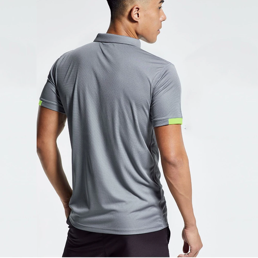 Summer Sports Polo Shirts Men Quick-dry Short Sleeved T-shirts Lapel Tennis Tees Work Outdoor Running Cool Breathable Slim Golf