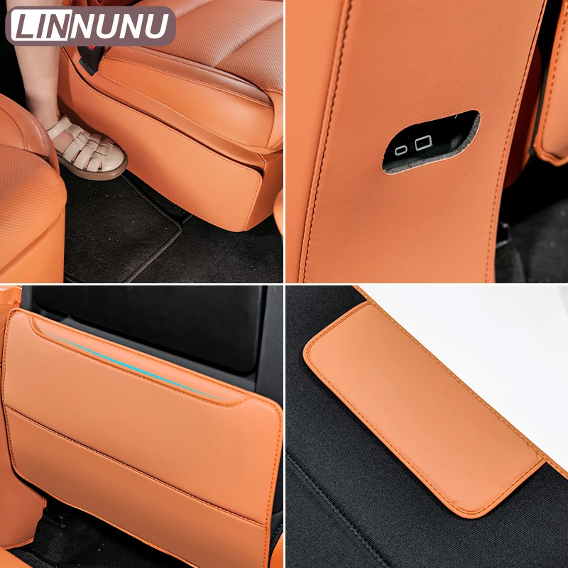 LINNUNU Fit for Leapmotor C10 Anti-Kick Mats Car Seat Back Pad Anti Child Kick Dirty Leather Protector Interior Auto Accessories