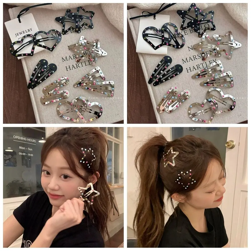 

Pentagonal Star Star Hair Clip Cute Love Heart Y2k Hairpin Wave Dot Alloy Travel
