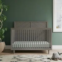 3-Piece Surrey Hill Nursery Set with 4-in-1 Convertible Crib Dresser and Chest Grows with Baby Toasted Chestnut/Lunar Gray Tip 2