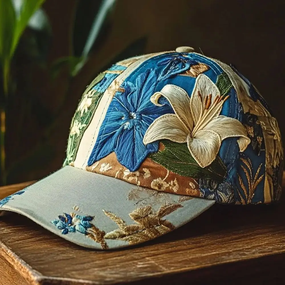 Neues Design Polyester Unisex Hut Vintage Langlebige Blumenmütze Retro Atmungsaktiver Bestickter Hut – Detail 4