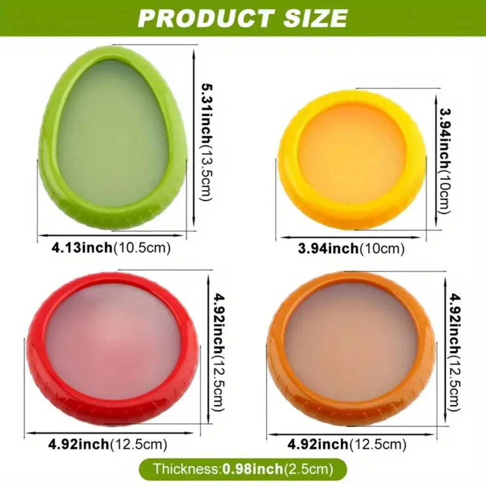 4pcs/1set Silicone Fruit and Vegetable Fresh-keeping Box Food Storage Container Set Portable Stackable and Leak Proof Keeping