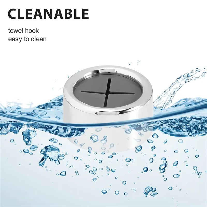 ABNM Self-Adhesive Towel Holder Hooks Round Wall Mount For Bathroom Kitchen Home
