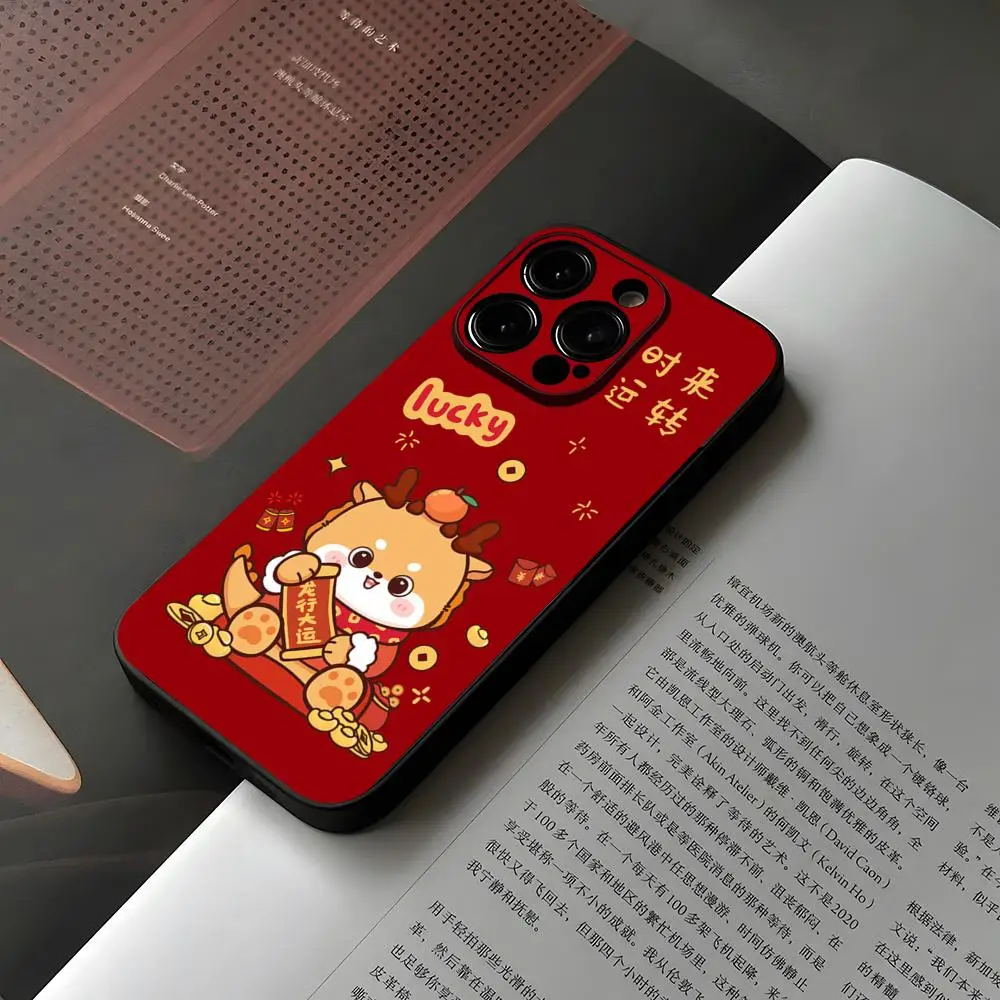 New Year 2024 Dragon Phone Case For Iphone 15 12 14 Se 2022 Pro Max 11 13 Xr X Xs Mini Plus Funda Shell Cover