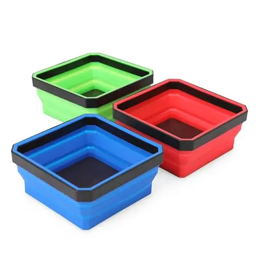 4,5 Zoll faltbare magnetische Schraube Tablett Silikon Schüssel Werkzeug Teil Aufbewahrungsbox Organizer für Klempner Tischler – Detail 21