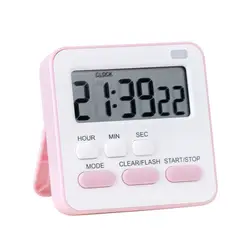 Digital LCD Display Kitchen Timer with Alarm Clock Function (Pink)