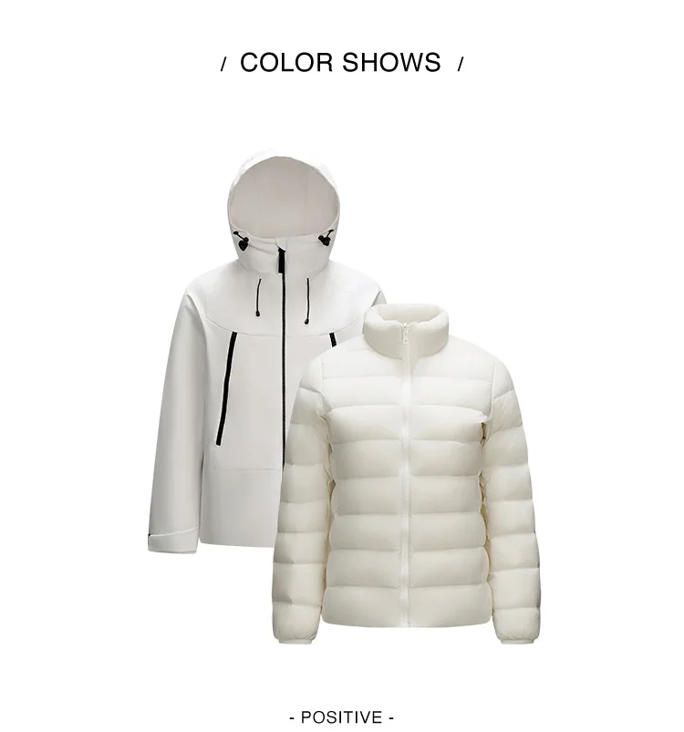 Down Jacket Women Three-Defense Rainproof Windproof Moisture Permeable Three-in-One New Winter Two-Piece Down Jacket