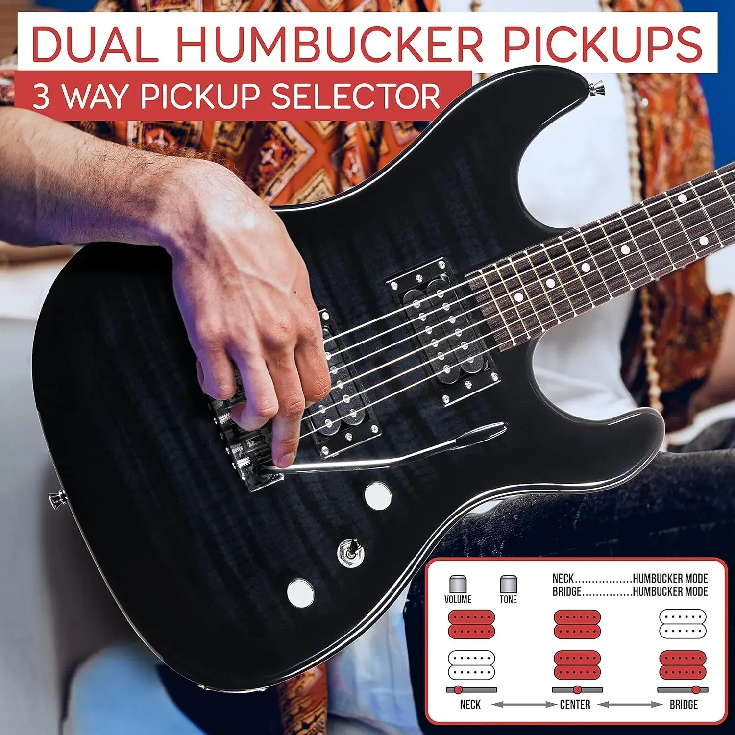 Pyle Electric Guitar Bundle Duncan Guitars