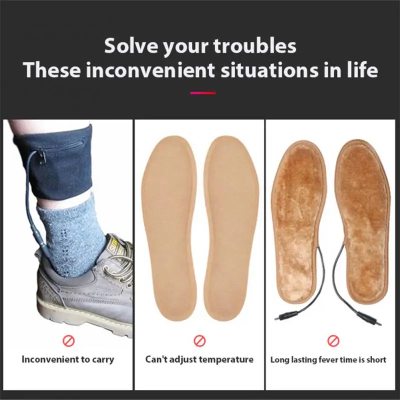 Heated Insoles USB Wireless Temperature Adjustment Electric Foot Thermal Pad 12 Hours Warm Sock Pad