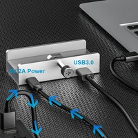 USB C HUB Docking Station Mount on Desk Computer 3.5mm AUX Type C Cable Micro SD Card Reader Disk Data Transfer Charge Dock - Image 3