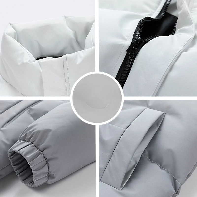 Men Fashion Gradient Color Cotton Clothing Winter New Male Stand-up Collar Thicken Warm Loose Outwear Casual Versatile Outerwear