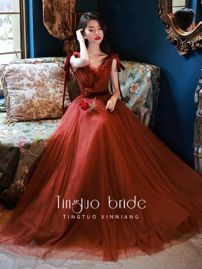 Hombro Vestidos Cortos Color Ladrillo Vestido Color Ladrillo