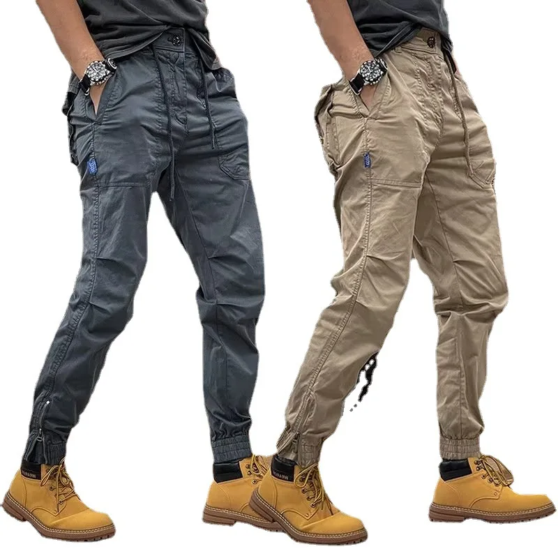New Casual Men's Cargo Long Pants Loose Bundle Foot Tide Brand Summer Thin Style Boys Nine Points Sweatpants Men Trousers