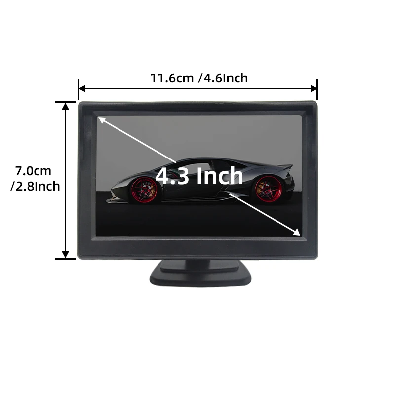 Monitor per Auto HIPPCRON da 4,3 Pollici, Facile da Installare, Display HD per Retromarcia, Assistenza al Parcheggio Universale 12V - immagine 3