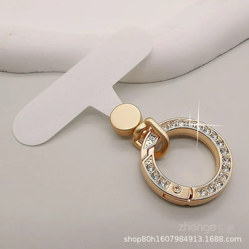 Diamond Tether Anti-Lost Phone Lanyard with Detachable Metal Ring and Hanging Cord