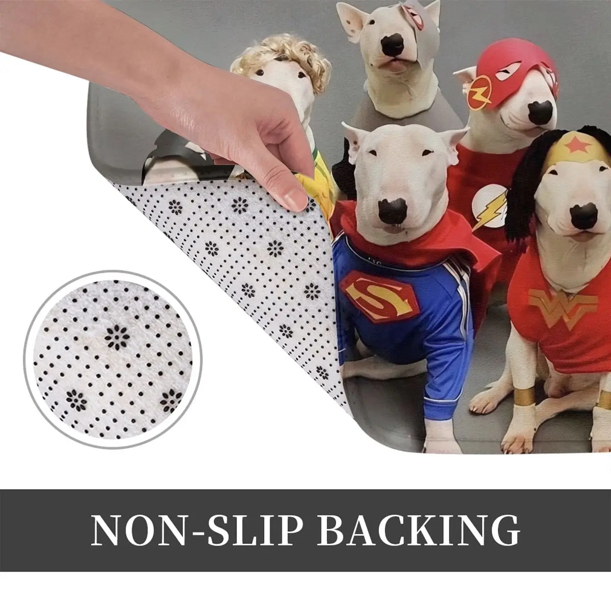Bull Terrier Pet Dog Bath Mat Anti-Slip Funny Toilet Mat Quick Drying Kitchen Shower Door Foot Protective Bathroom Mats
